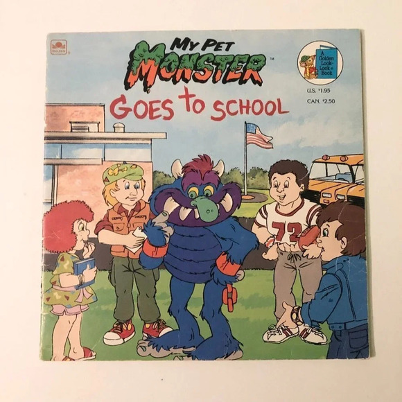 Vintage 1986 My Pet Monster Goes To School Golden Book - Picture 15 of 15